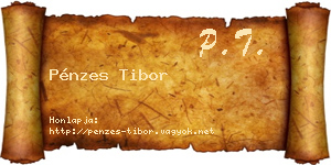 Pénzes Tibor névjegykártya